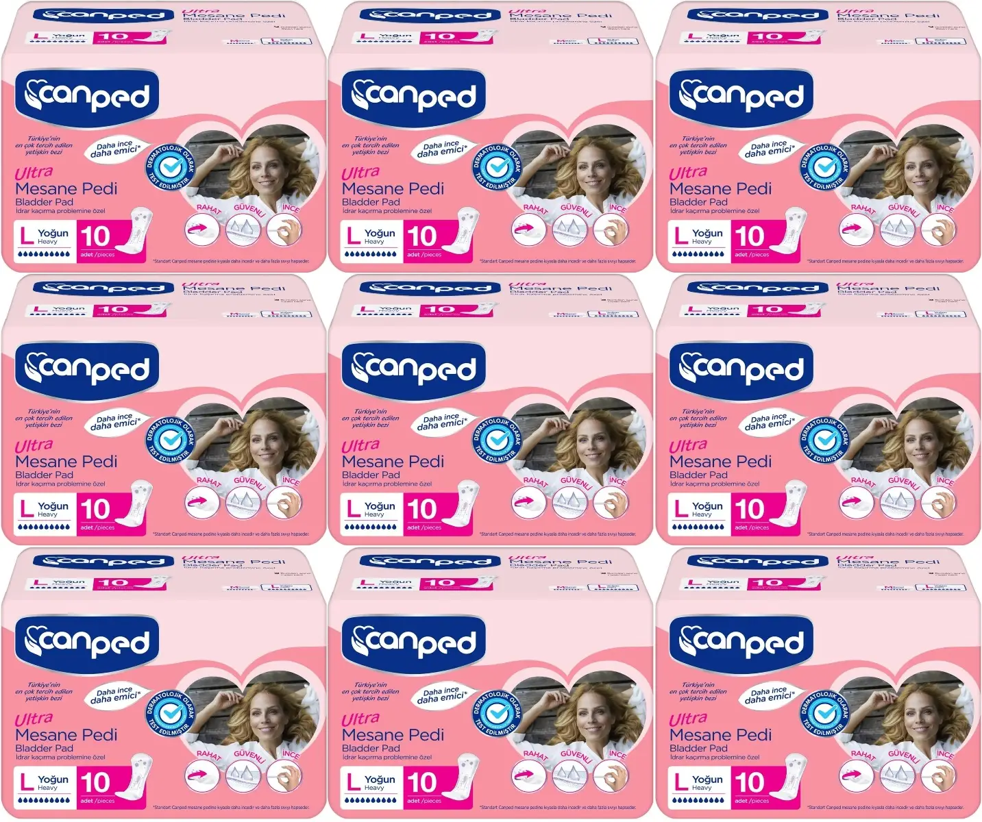 Canped Mesane Pedi Ultra L - Large - Büyük - Yoğun 90 Adet (9PK*10) Canped Mesane Pedi Ultra L - Large - Büyük - Yoğun 90 Adet (9PK*10)