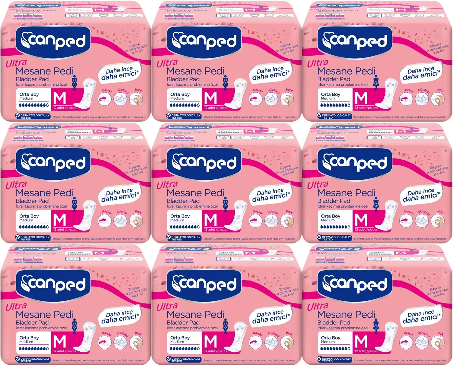 Canped Mesane Pedi Ultra M - Medium - Orta 108 Adet (9PK*12) Canped Mesane Pedi Ultra M - Medium - Orta 108 Adet (9PK*12)