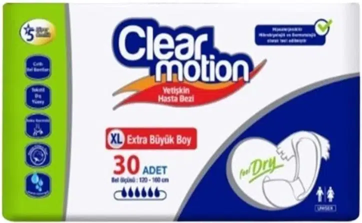 Clearmotion Yetişkin Bezi Bel Bantlı XL - Ekstra Büyük - Extra Large 30 Adet