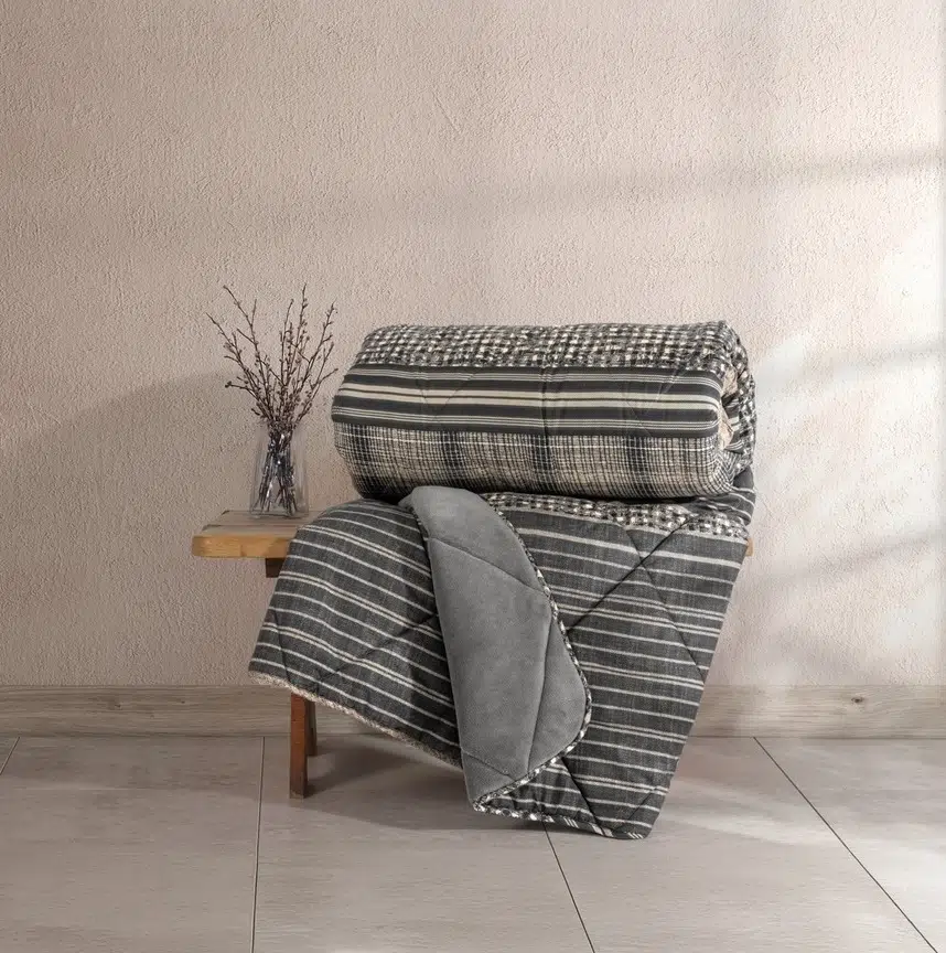 Cotton Box Velvet -Timbre Antrasit- Tek Kişilik Yorgan Çift Taraflı (155x215)