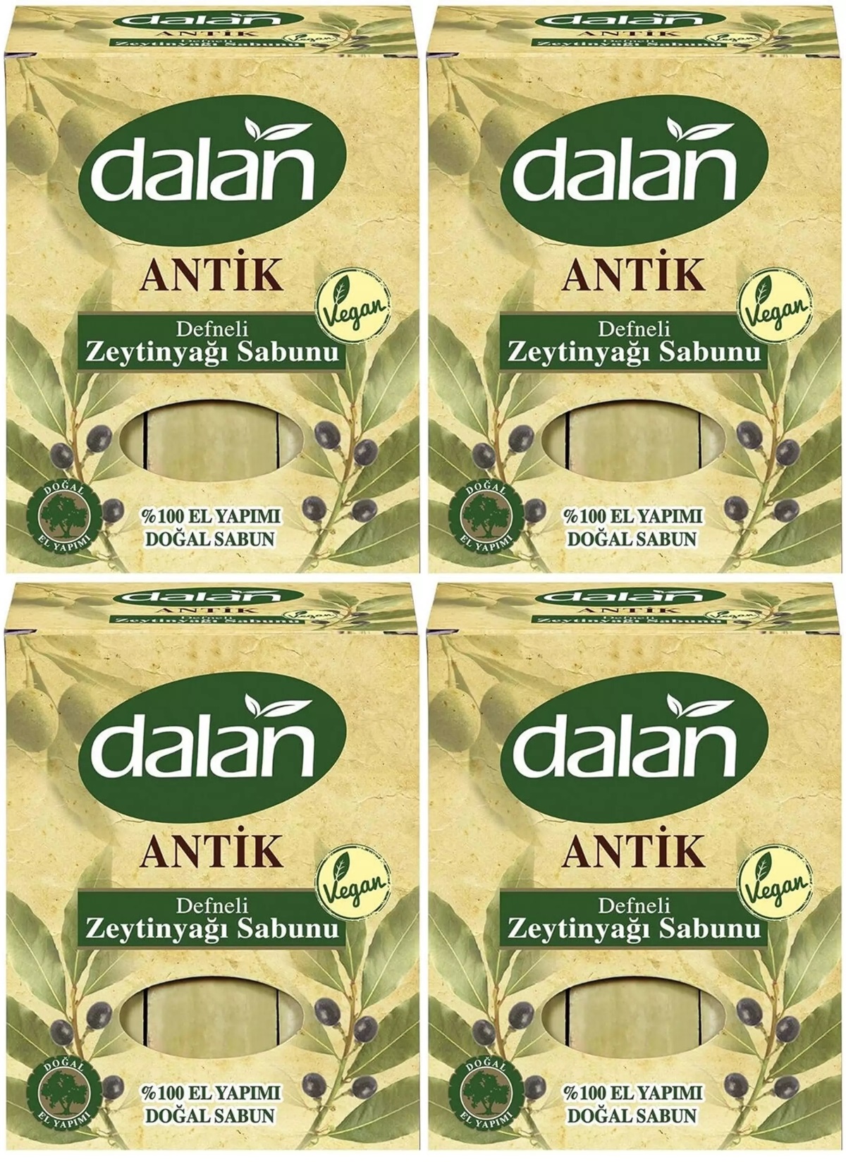 Dalan Antik Defneli Zeytinyağı Sabunu 900GR (4 Lü Set) Dalan Antik Defneli Zeytinyağı Sabunu 900GR (4 Lü Set)