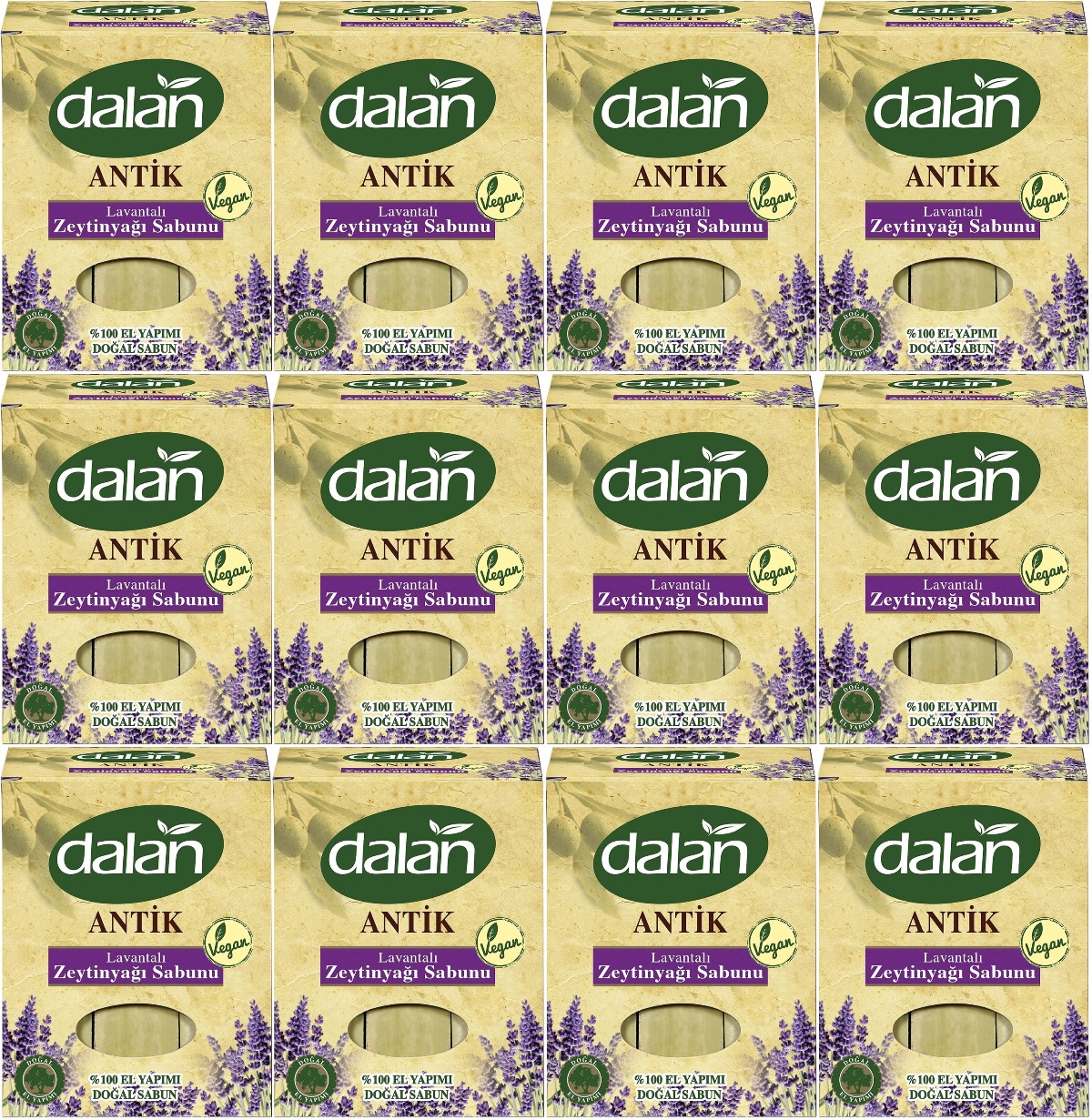 Dalan Antik Defneli Zeytinyağı Sabunu 900GR Lavantalı (12 Li Set) Dalan Antik Defneli Zeytinyağı Sabunu 900GR Lavantalı (12 Li Set)
