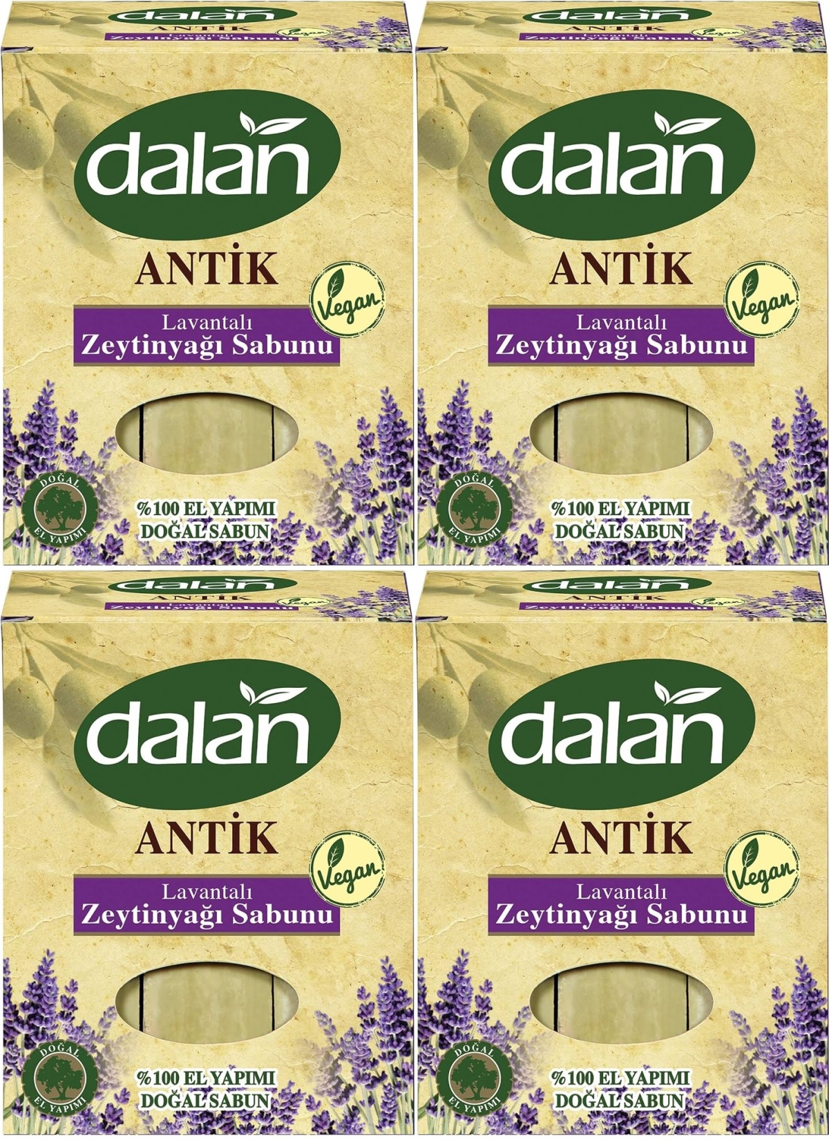 Dalan Antik Defneli Zeytinyağı Sabunu 900GR Lavantalı (4 Lü Set) Dalan Antik Defneli Zeytinyağı Sabunu 900GR Lavantalı (4 Lü Set)