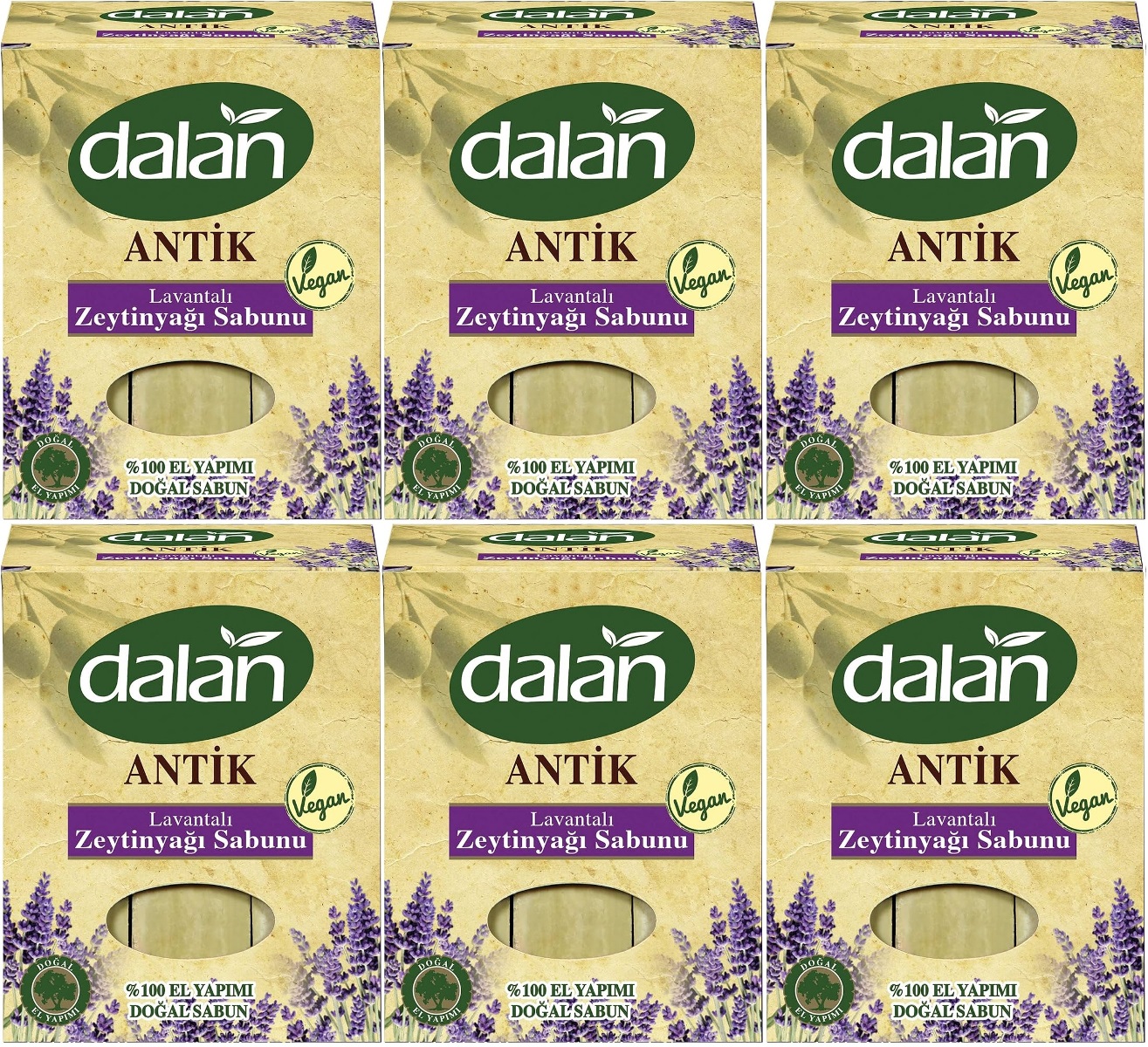 Dalan Antik Defneli Zeytinyağı Sabunu 900GR Lavantalı (6 Lı Set) Dalan Antik Defneli Zeytinyağı Sabunu 900GR Lavantalı (6 Lı Set)