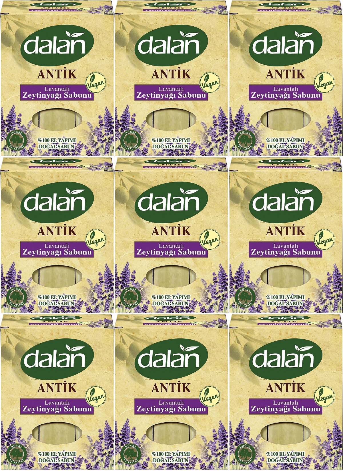 Dalan Antik Defneli Zeytinyağı Sabunu 900GR Lavantalı (9 Lu Set) Dalan Antik Defneli Zeytinyağı Sabunu 900GR Lavantalı (9 Lu Set)