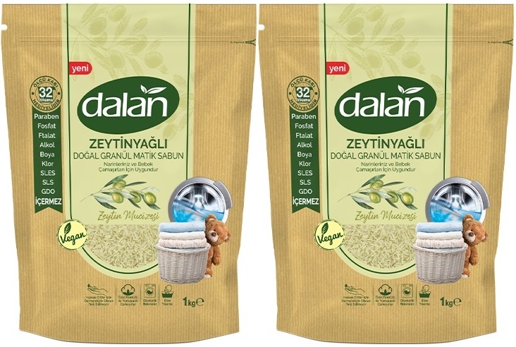 Dalan Doğal Granül Sabun Tozu 1Kg Bebekler İçin %100 Zeytinyağlı (2 Li Set) Dalan Doğal Granül Sabun Tozu 1Kg Bebekler İçin %100 Zeytinyağlı (2 Li Set)