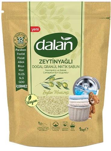 Dalan Doğal Granül Sabun Tozu 1KG Bebekler İçin %100 Zeytinyağlı Dalan Doğal Granül Sabun Tozu 1KG Bebekler İçin %100 Zeytinyağlı