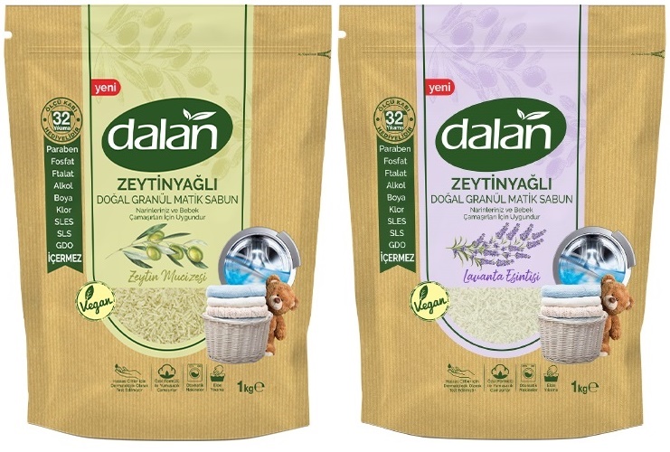 Dalan Doğal Granül Sabun Tozu 1Kg Karma Set 1+1:2Kg Doğal Bebekler İçin Lavanta ve Zeytinyağlı Dalan Doğal Granül Sabun Tozu 1Kg Karma Set 1+1:2Kg Doğal Bebekler İçin Lavanta ve Zeytinyağlı