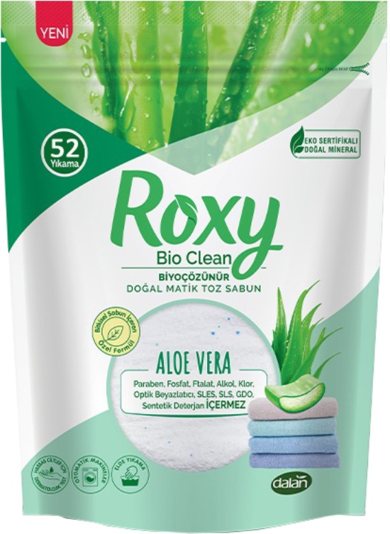Dalan Roxy Bio Clean Matik Sabun Tozu 1.6Kg Aloe Vera (52 Yıkama) Dalan Roxy Bio Clean Matik Sabun Tozu 1.6Kg Aloe Vera (52 Yıkama)