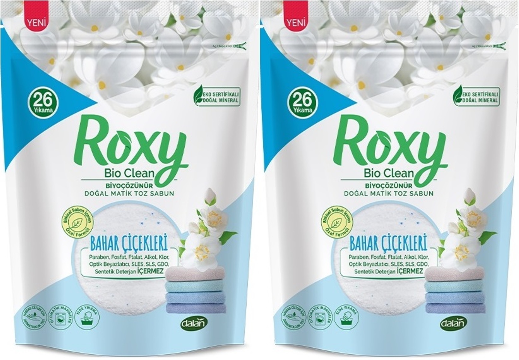 Dalan Roxy Bio Clean Matik Sabun Tozu 800GR Bahar Çiçekleri (2 Li Set) (52 Yıkama) Dalan Roxy Bio Clean Matik Sabun Tozu 800GR Bahar Çiçekleri (2 Li Set) (52 Yıkama)
