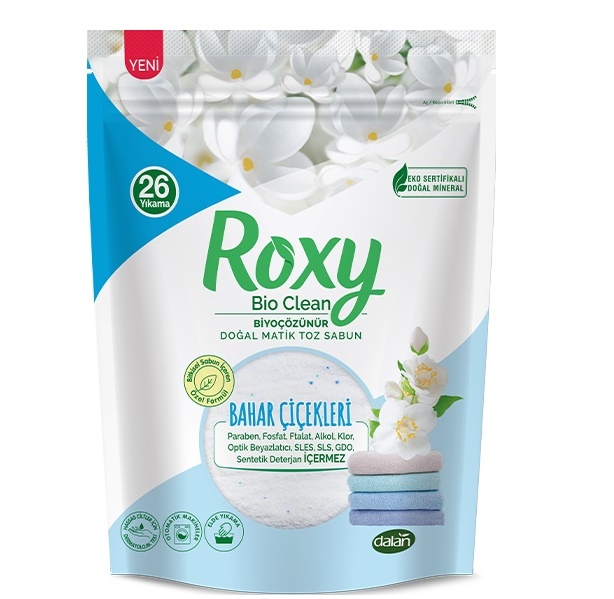 Dalan Roxy Bio Clean Matik Sabun Tozu 800GR Bahar Çiçekleri (26 Yıkama) Dalan Roxy Bio Clean Matik Sabun Tozu 800GR Bahar Çiçekleri (26 Yıkama)