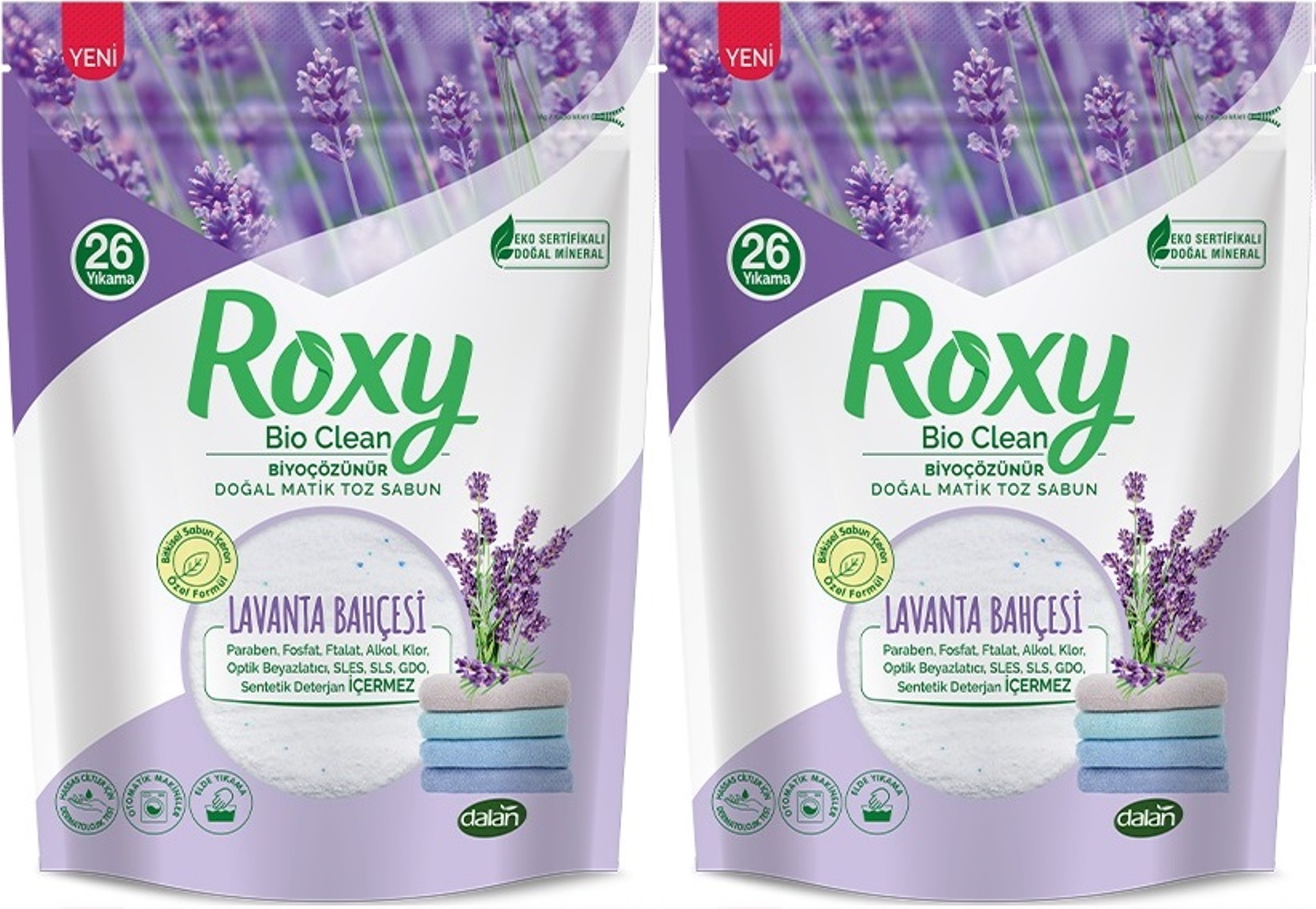 Dalan Roxy Bio Clean Matik Sabun Tozu 800GR Lavanta Bahçesi (2 Li Set) (52 Yıkama) Dalan Roxy Bio Clean Matik Sabun Tozu 800GR Lavanta Bahçesi (2 Li Set) (52 Yıkama)