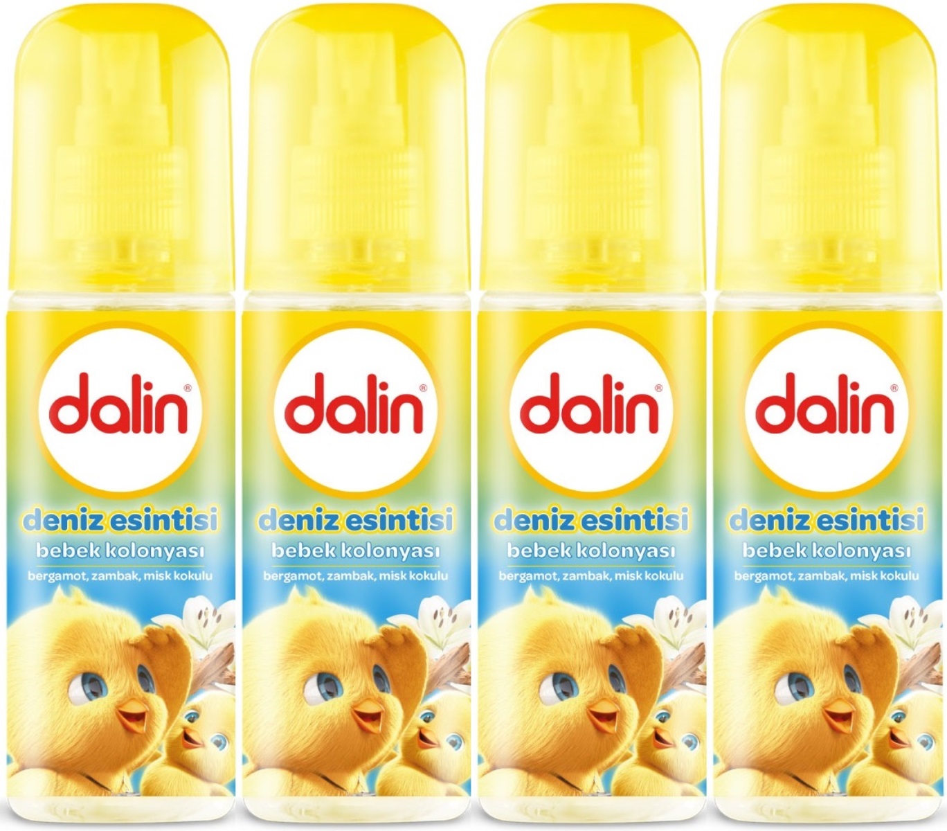Dalin Bebek Kolonyası 150ML Deniz Esintisi (Bergomat-Zambak-Misk Kokulu) (4 Lü Set) Dalin Bebek Kolonyası 150ML Deniz Esintisi (Bergomat-Zambak-Misk Kokulu) (4 Lü Set)