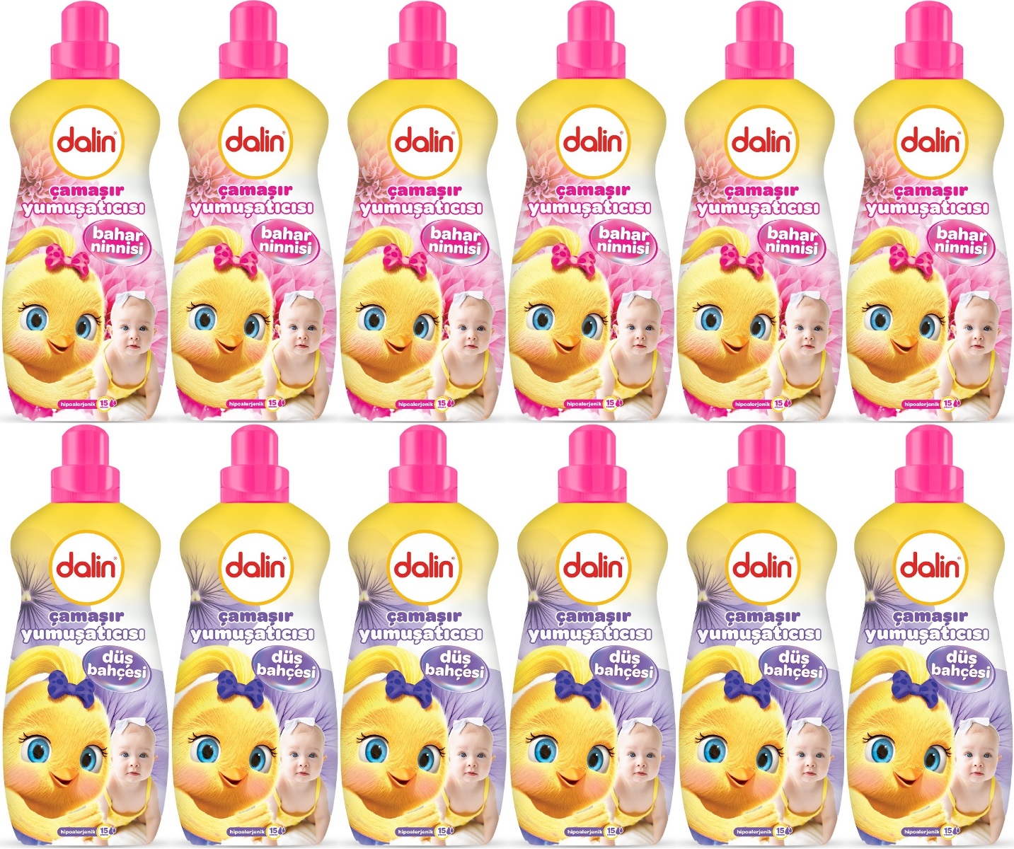 Dalin Çamaşır Yumuşatıcı 1500ML Bahar Ninnisi + 1500ML Düş Bahçesi (Karma 12 Li Set) Dalin Çamaşır Yumuşatıcı 1500ML Bahar Ninnisi + 1500ML Düş Bahçesi (Karma 12 Li Set)