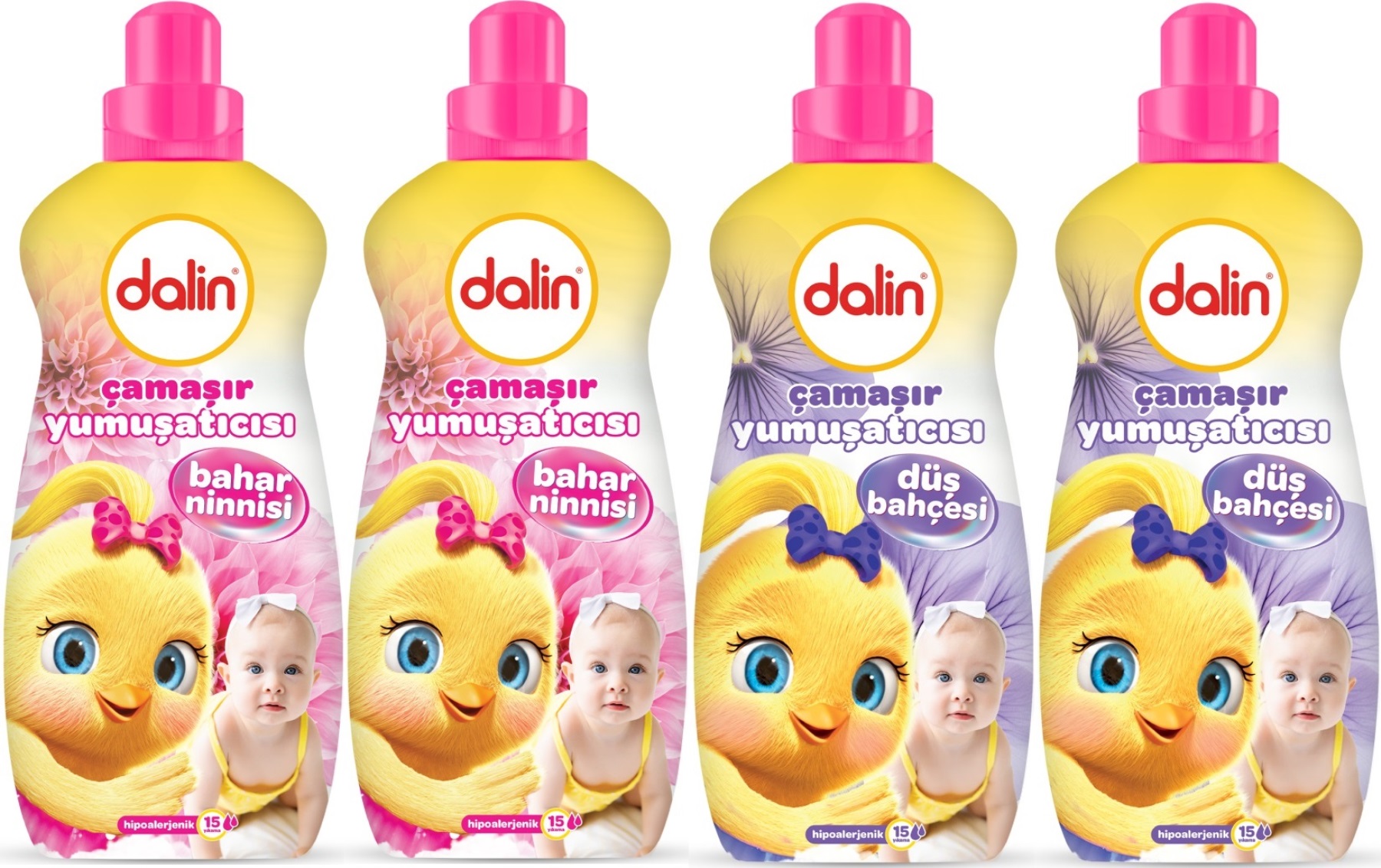 Dalin Çamaşır Yumuşatıcı 1500ML Bahar Ninnisi + 1500ML Düş Bahçesi (Karma 4 Lü Set) Dalin Çamaşır Yumuşatıcı 1500ML Bahar Ninnisi + 1500ML Düş Bahçesi (Karma 4 Lü Set)
