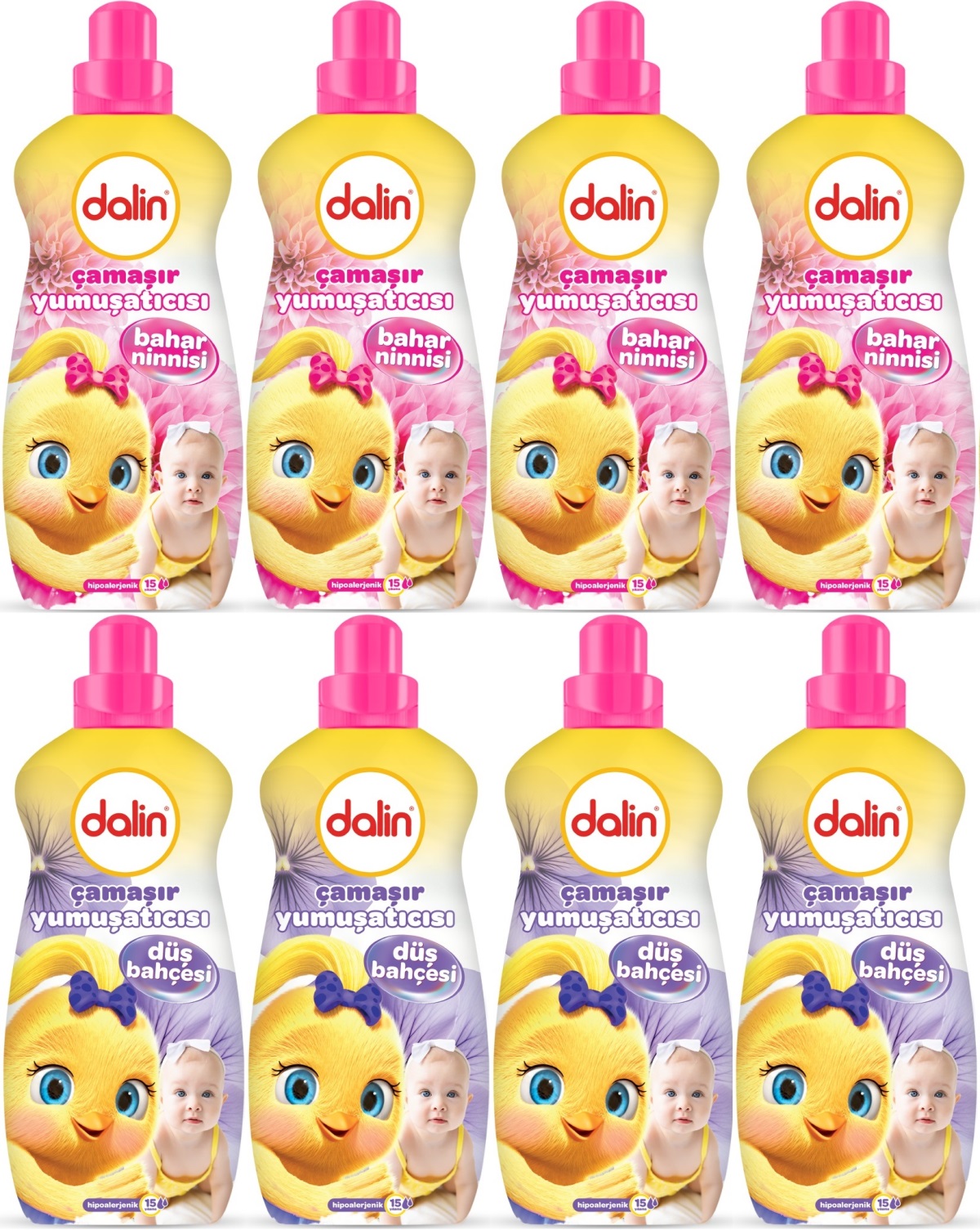 Dalin Çamaşır Yumuşatıcı 1500ML Bahar Ninnisi + 1500ML Düş Bahçesi (Karma 8 Li Set) Dalin Çamaşır Yumuşatıcı 1500ML Bahar Ninnisi + 1500ML Düş Bahçesi (Karma 8 Li Set)