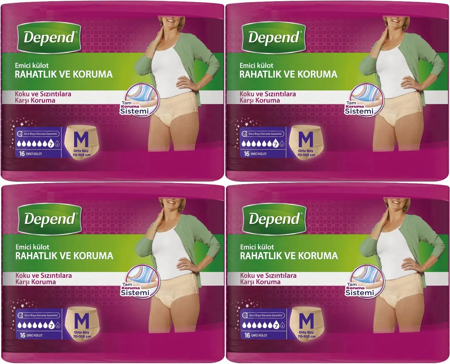 Depend Emici Külot Yetişkin Bezi Avantaj Pk Orta Kadın 64 Adet