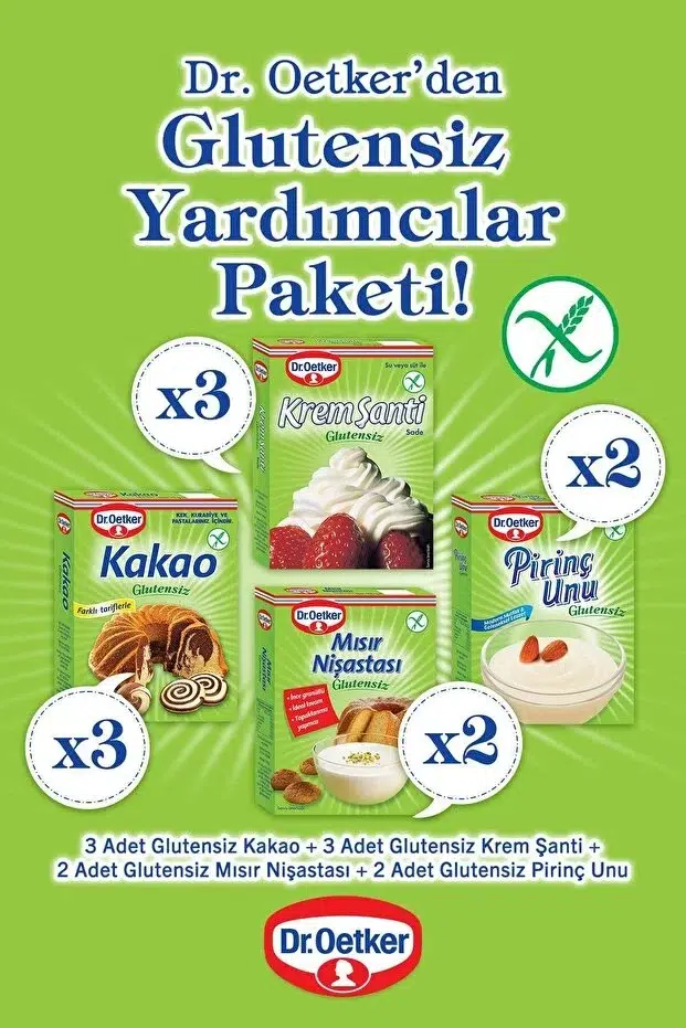 Dr. Oetker Glutensiz Avantaj Paketi Karma Set (4 Çeşit - 10 Parça)