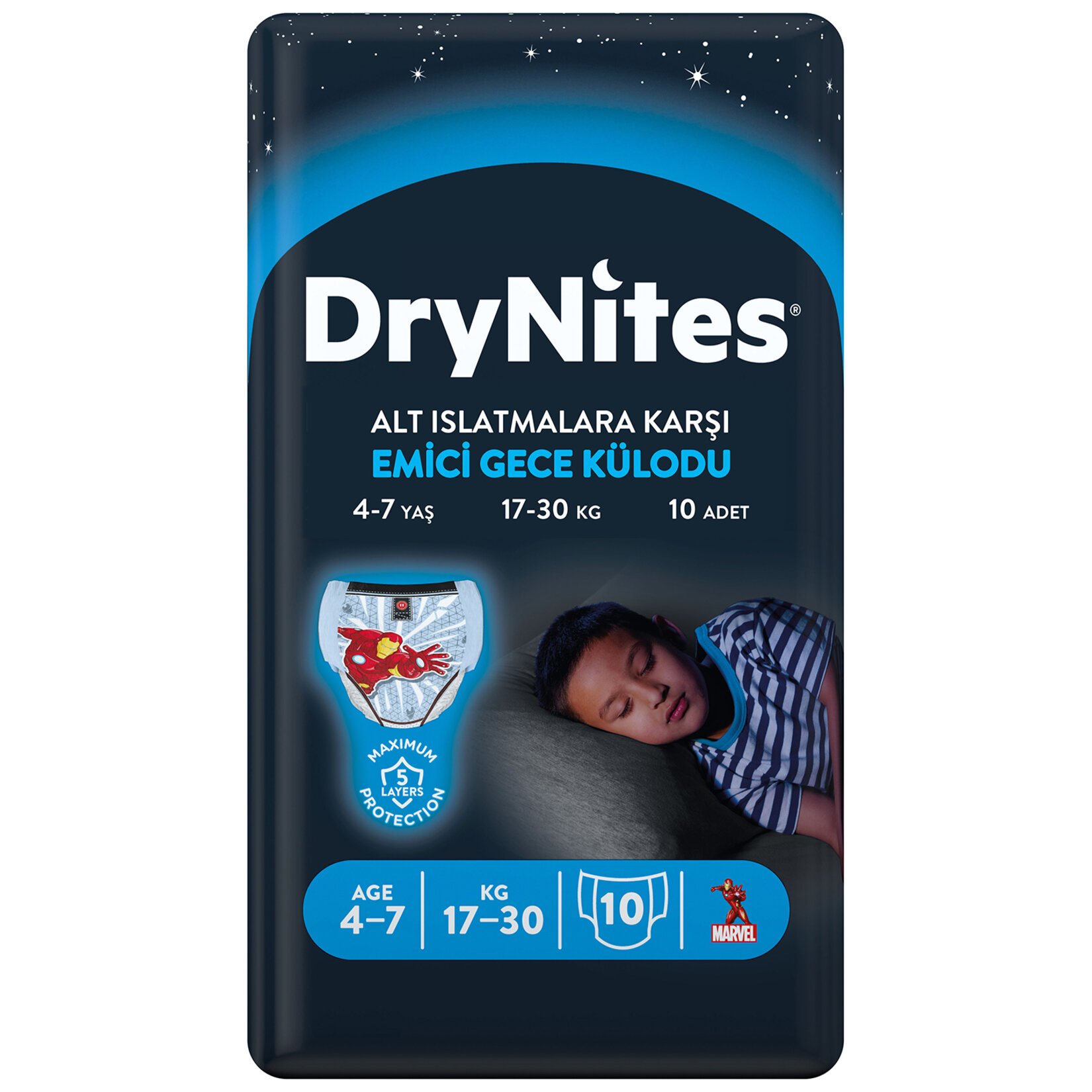Drynites Emici Gece Külodu/Külot Bez Erkek 4-7 Yaş (17-30KG) Small 10 Adet (Alt Islatmalara Karşı) Drynites Emici Gece Külodu/Külot Bez Erkek 4-7 Yaş (17-30KG) Small 10 Adet (Alt Islatmalara Karşı)