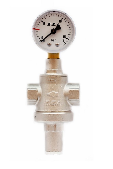 ECA 3/4 Manometreli Su Basınç Düşürücü Pistonlu İç Vida X İç Vida Rakorsuz 602111010 ECA 3/4 Manometreli Su Basınç Düşürücü Pistonlu İç Vida X İç Vida Rakorsuz 602111010