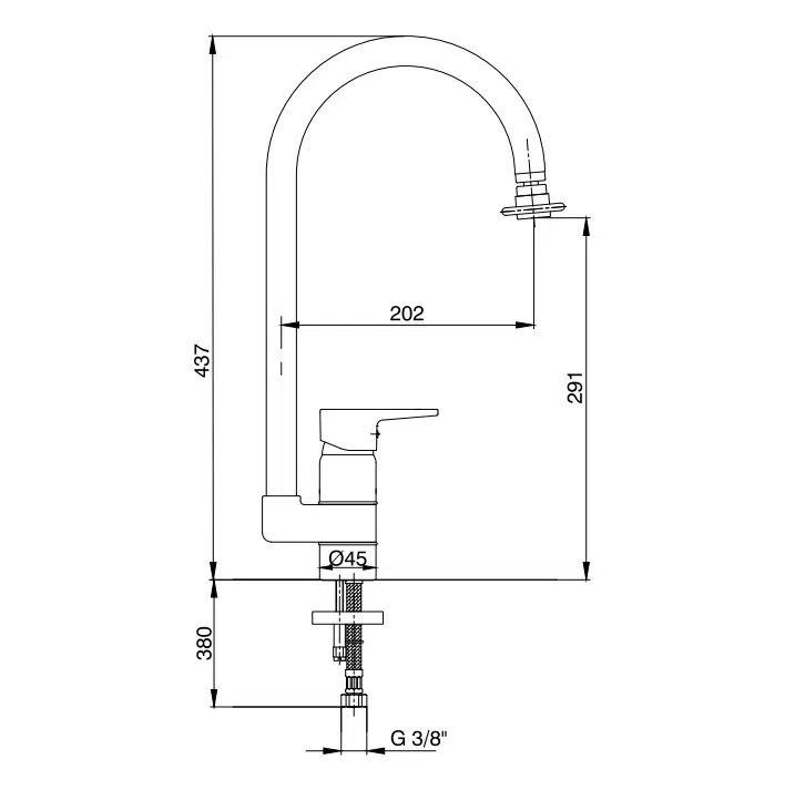 ECA Dalia Mafsallı Mutfak Eviye Bataryası 102118144 Oynar Başlı ECA Dalia Mafsallı Mutfak Eviye Bataryası 102118144 Oynar Başlı