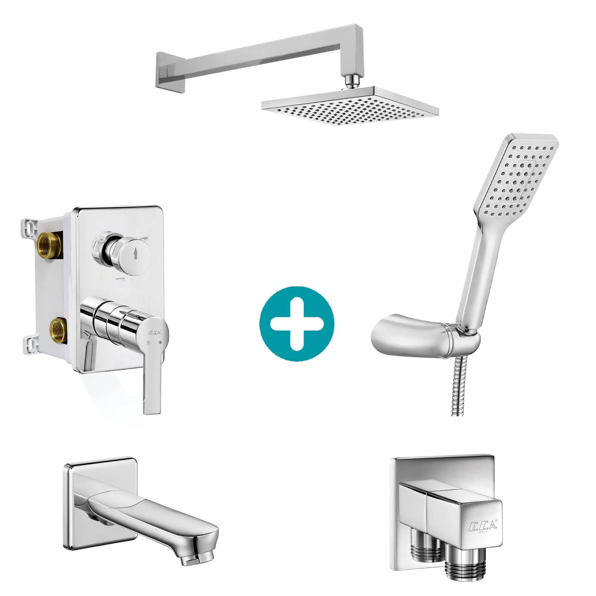ECA Delta Ankastre Gömme Banyo Bataryası Duş Seti Tüm Parçalar Dahil