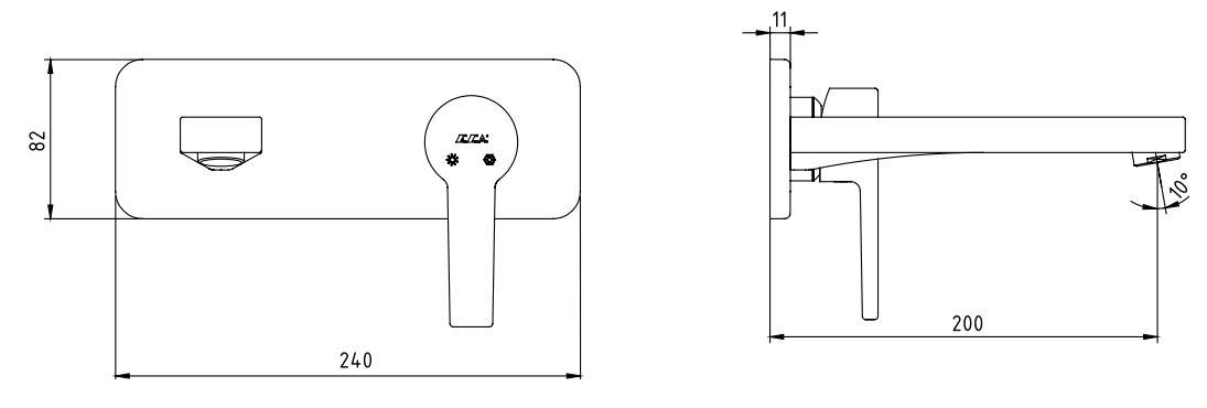 ECA Delta Ankastre Lavabo Bataryası Sıva Üstü Tek Rozet 102167607-K ECA Delta Ankastre Lavabo Bataryası Sıva Üstü Tek Rozet 102167607-K