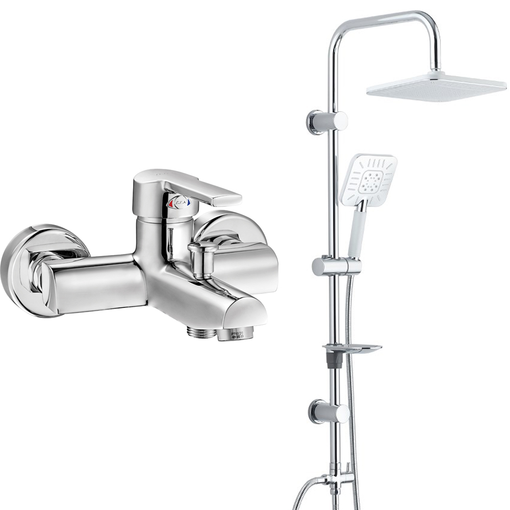 ECA Delta Banyo Bataryası+T-MAY Banyo Çamlıca Kare Tepe Duş Takımı Seti Paslanmaz Krom ECA Delta Banyo Bataryası+T-MAY Banyo Çamlıca Kare Tepe Duş Takımı Seti Paslanmaz Krom