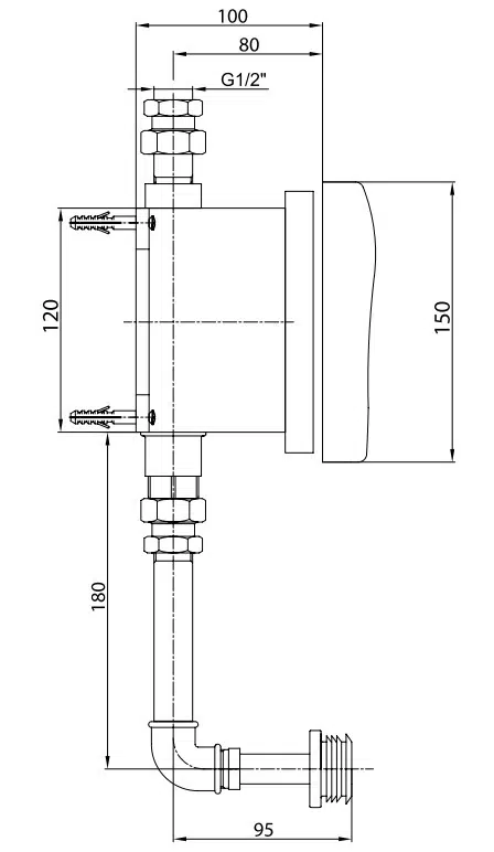 ECA Fotoselli Pisuvar Musluğu Pilli Sıva Altı 102111080 ECA Fotoselli Pisuvar Musluğu Pilli Sıva Altı 102111080