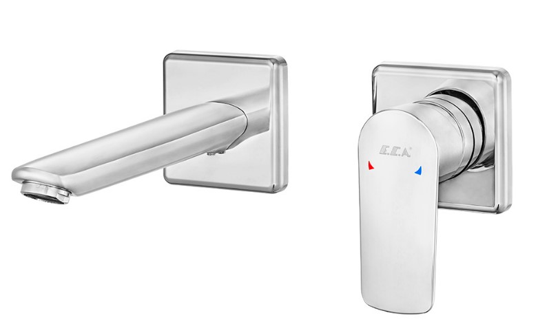 ECA Lia Ankastre Lavabo Bataryası Sıva Üstü Çift Rozet 102167620-KK ECA Lia Ankastre Lavabo Bataryası Sıva Üstü Çift Rozet 102167620-KK