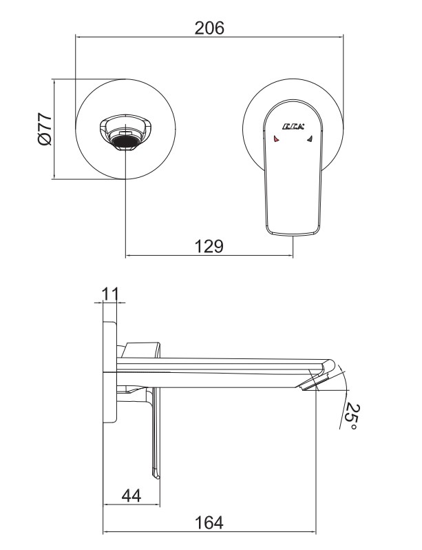 ECA Lia Ankastre Lavabo Bataryası Sıva Üstü Çift Rozet 102167620-YY ECA Lia Ankastre Lavabo Bataryası Sıva Üstü Çift Rozet 102167620-YY