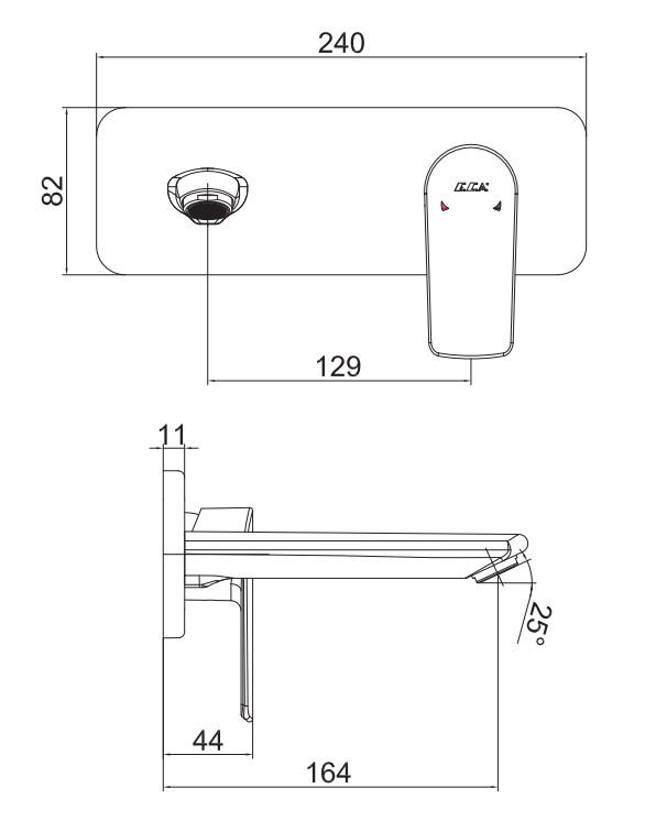 ECA Lia Ankastre Lavabo Bataryası Sıva Üstü Tek Rozet 102167620-K ECA Lia Ankastre Lavabo Bataryası Sıva Üstü Tek Rozet 102167620-K