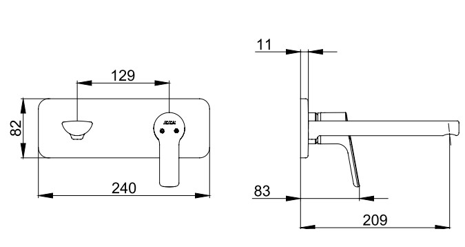 ECA Luna Ankastre Lavabo Bataryası Sıva Üstü Çift Rozet Altın Renkli 102867606-YY ECA Luna Ankastre Lavabo Bataryası Sıva Üstü Çift Rozet Altın Renkli 102867606-YY