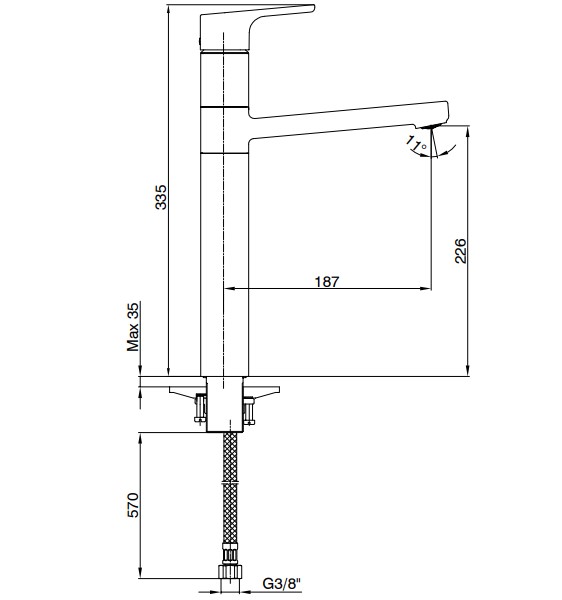 ECA Luna Yüksek Tip Lavabo Bataryası 102108949 ECA Luna Yüksek Tip Lavabo Bataryası 102108949