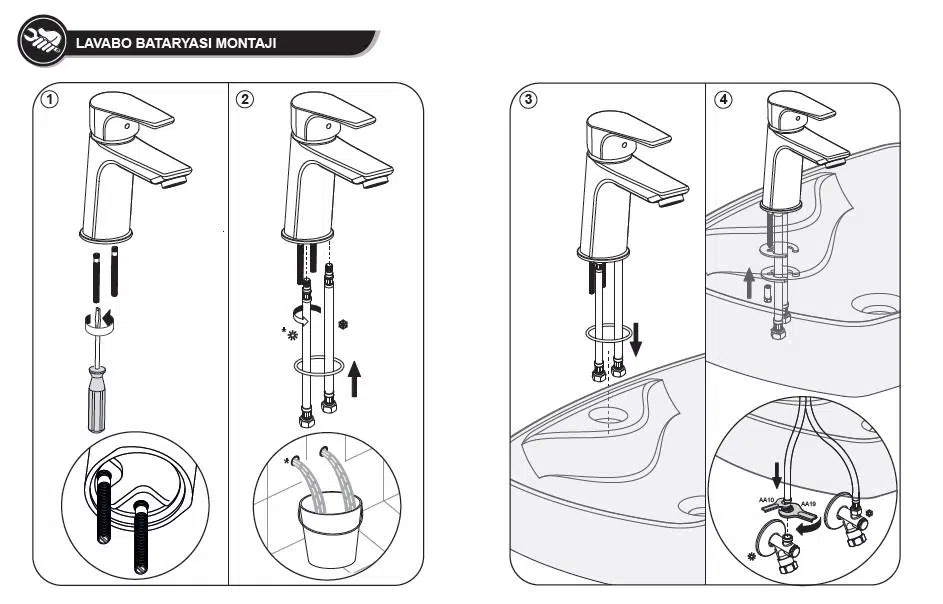 ECA Nita Lavabo Bataryası 102188034 ECA Nita Lavabo Bataryası 102188034