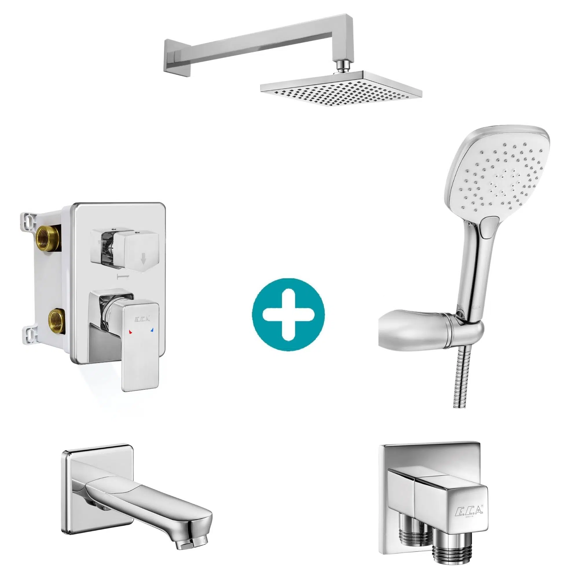 ECA Royal Ankastre Gömme Banyo Bataryası Duş Seti Tüm Parçalar Dahil