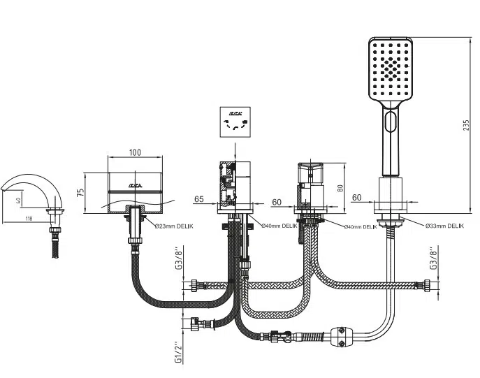 ECA Royal Ankastre Küvet Bataryası 102153072 ECA Royal Ankastre Küvet Bataryası 102153072