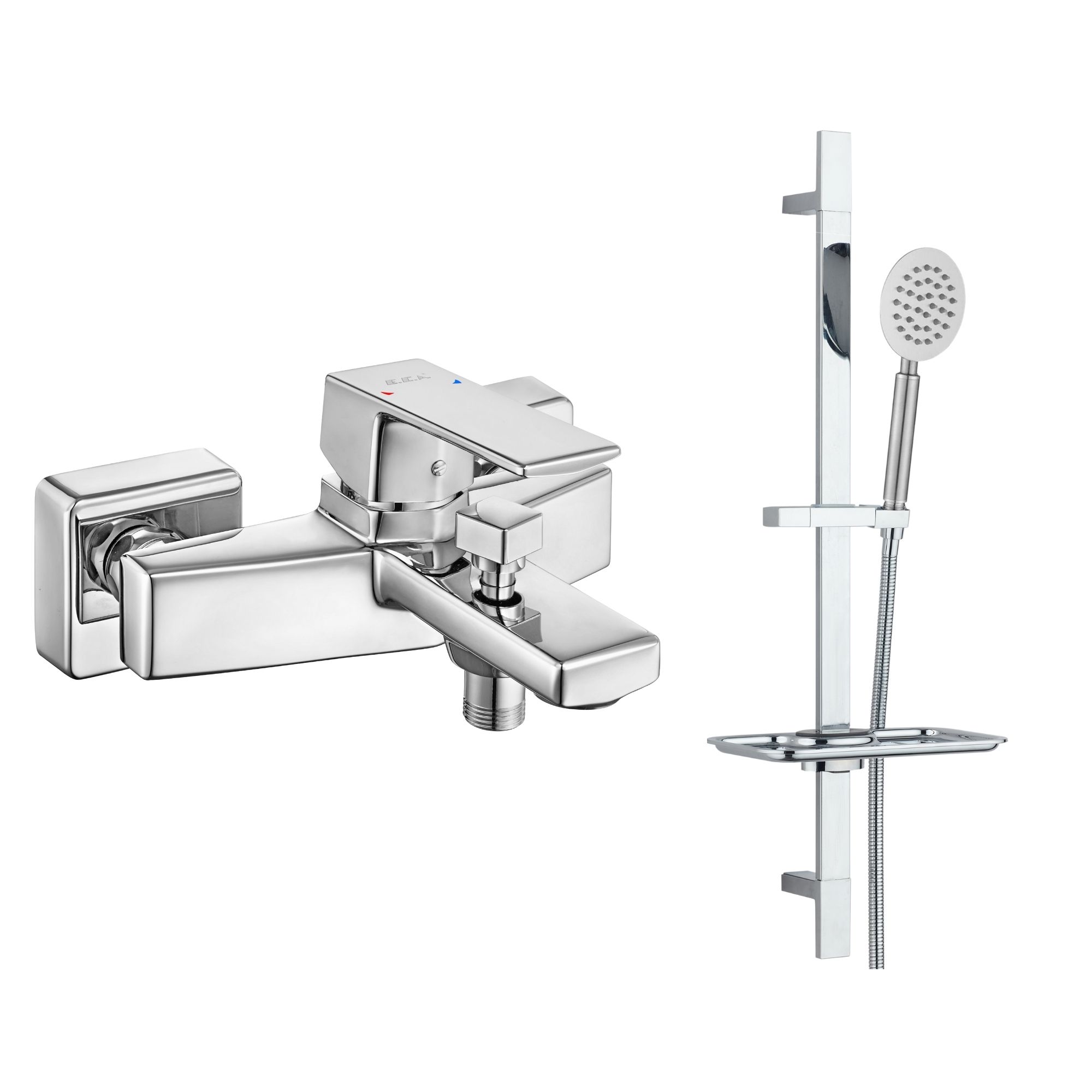 ECA Royal Banyo Bataryası + T-MAY Sardes Mat İnox Kare Borulu Hareketli Sürgülü Duş Seti Üst Takımı ECA Royal Banyo Bataryası + T-MAY Sardes Mat İnox Kare Borulu Hareketli Sürgülü Duş Seti Üst Takımı