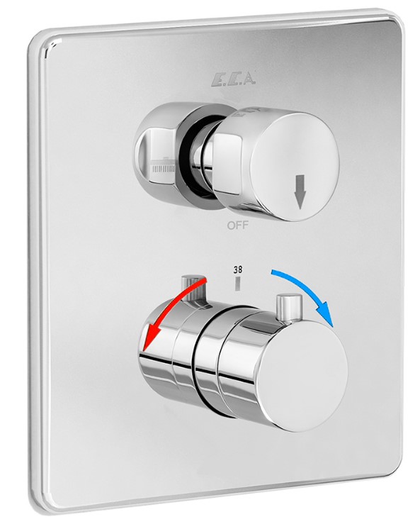 ECA Termostatik Ankastre Banyo Bataryası Sıva Üstü 2 Yollu 102167215-KDE ECA Termostatik Ankastre Banyo Bataryası Sıva Üstü 2 Yollu 102167215-KDE