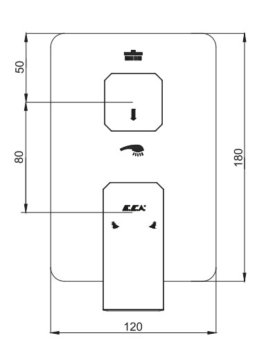ECA Tiera Ankastre Banyo Bataryası Sıva Üstü 2 Yollu 102167235-KDE ECA Tiera Ankastre Banyo Bataryası Sıva Üstü 2 Yollu 102167235-KDE