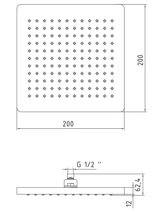 ECA Tiera Banyo Kare Duş Başlığı 20x20 Mat Siyah 102145029C1 ECA Tiera Banyo Kare Duş Başlığı 20x20 Mat Siyah 102145029C1