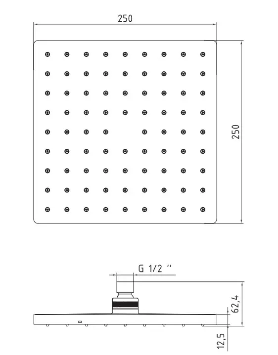 ECA Tiera Banyo Kare Duş Başlığı 25x25 102145068 ECA Tiera Banyo Kare Duş Başlığı 25x25 102145068