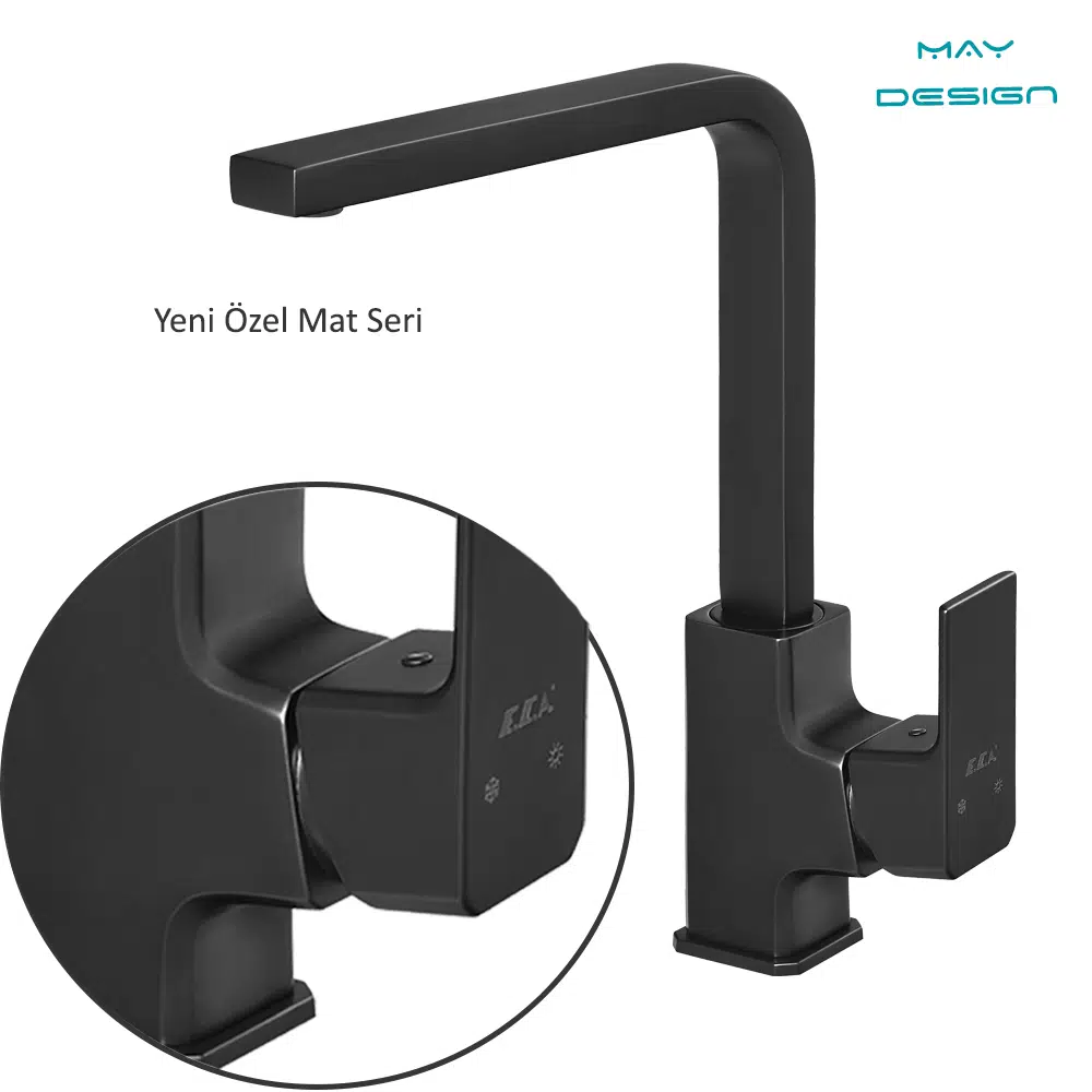 ECA Tiera Mutfak Eviye Bataryası Mat Siyah Renkli 102118123C1 ECA Tiera Mutfak Eviye Bataryası Mat Siyah Renkli 102118123C1