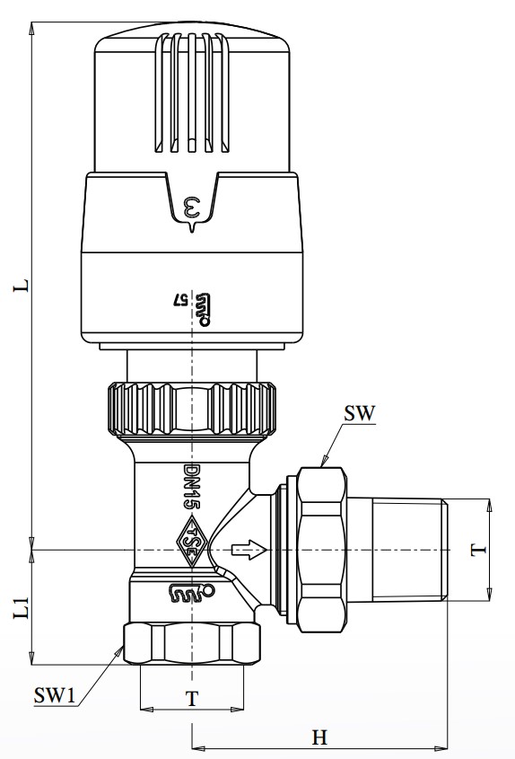 ECA TRV4 Termostatik Köşe Radyatör Valfi Petek Vanası 602120755 ECA TRV4 Termostatik Köşe Radyatör Valfi Petek Vanası 602120755