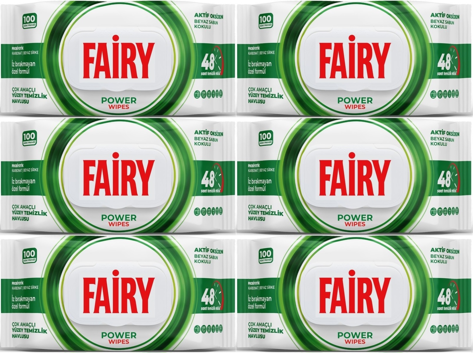 Fairy Yüzey Temizlik Havlusu 100 Yaprak Aktif Oksijen - Beyaz Sirke - Karbonat (6 Lı Set) 600 Yaprak Fairy Yüzey Temizlik Havlusu 100 Yaprak Aktif Oksijen - Beyaz Sirke - Karbonat (6 Lı Set) 600 Yaprak