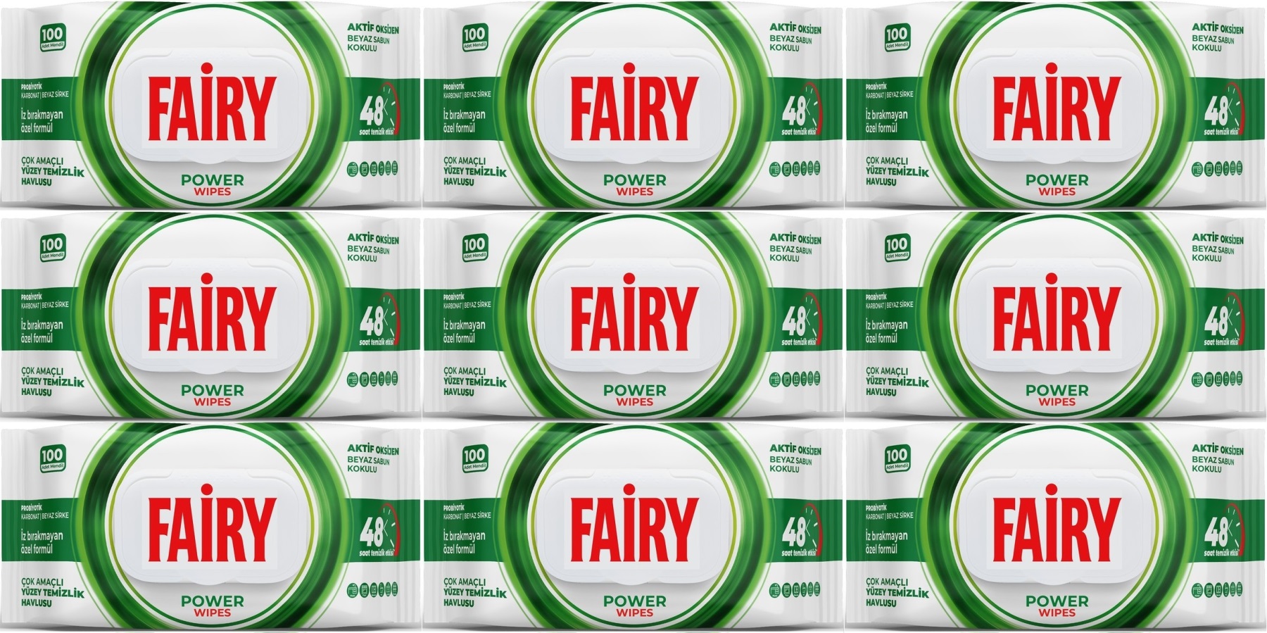 Fairy Yüzey Temizlik Havlusu 100 Yaprak Aktif Oksijen - Beyaz Sirke - Karbonat (9 Lu Set) 900 Yaprak Fairy Yüzey Temizlik Havlusu 100 Yaprak Aktif Oksijen - Beyaz Sirke - Karbonat (9 Lu Set) 900 Yaprak