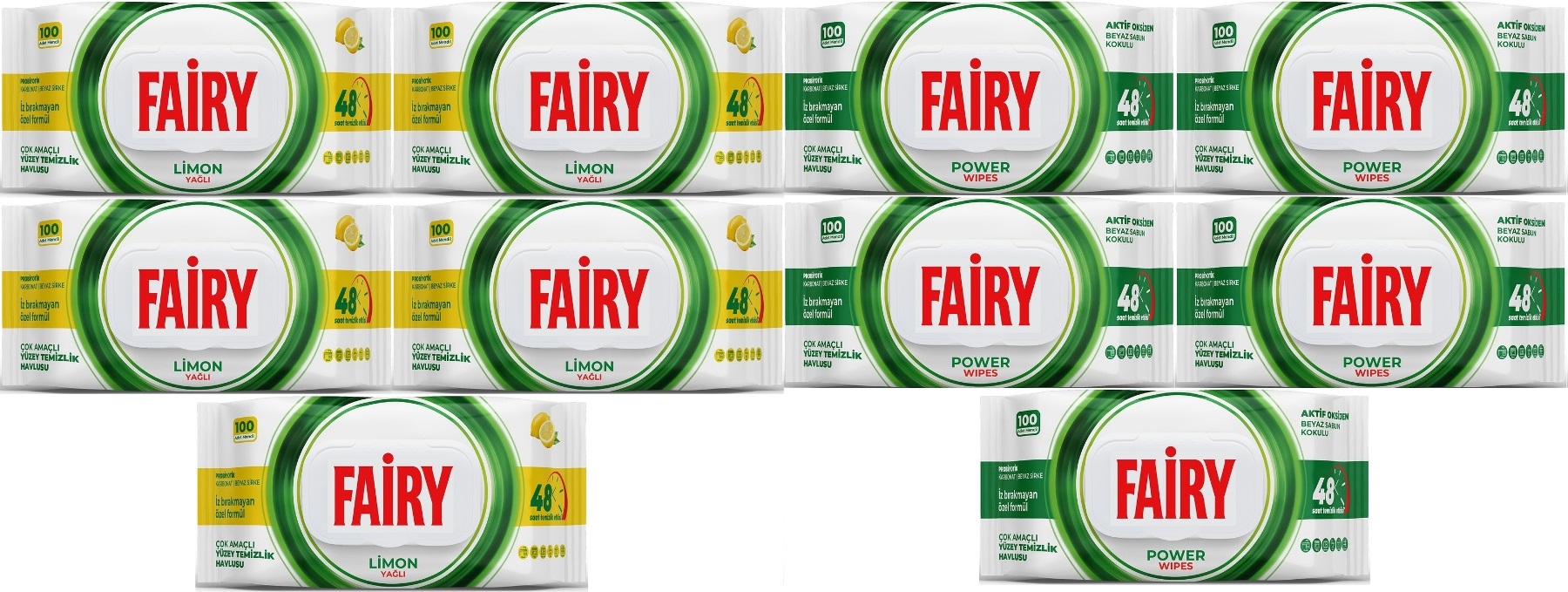 Fairy Yüzey Temizlik Havlusu 100 Yaprak Limon Yağlı & Aktif Oksijen (10 Lu Set) 1000 Yaprak Karma Fairy Yüzey Temizlik Havlusu 100 Yaprak Limon Yağlı & Aktif Oksijen (10 Lu Set) 1000 Yaprak Karma