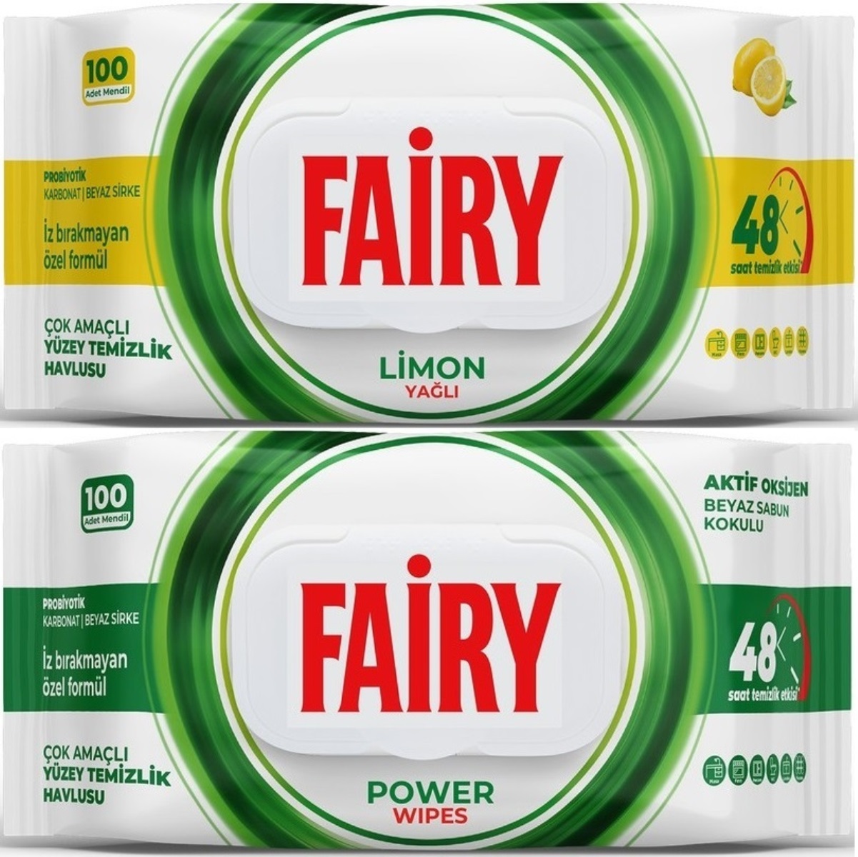 Fairy Yüzey Temizlik Havlusu 100 Yaprak Limon Yağlı & Aktif Oksijen (2 Li Set) 200 Yaprak Karma Fairy Yüzey Temizlik Havlusu 100 Yaprak Limon Yağlı & Aktif Oksijen (2 Li Set) 200 Yaprak Karma