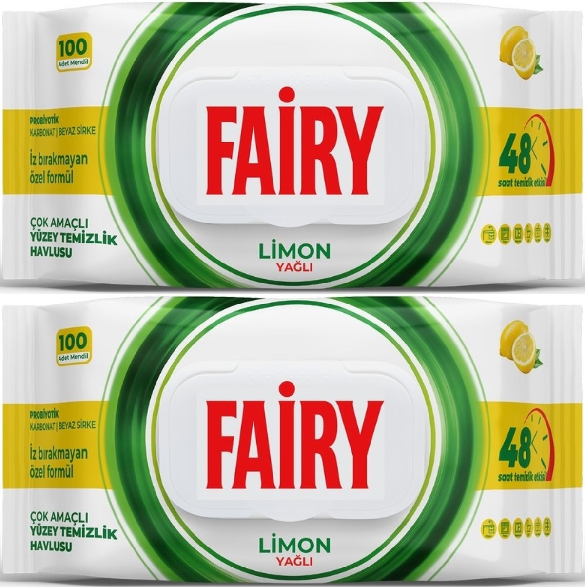 Fairy Yüzey Temizlik Havlusu 100 Yaprak Limon Yağlı - Beyaz Sirke - Karbonat (2 Li Set) 200 Yaprak Fairy Yüzey Temizlik Havlusu 100 Yaprak Limon Yağlı - Beyaz Sirke - Karbonat (2 Li Set) 200 Yaprak