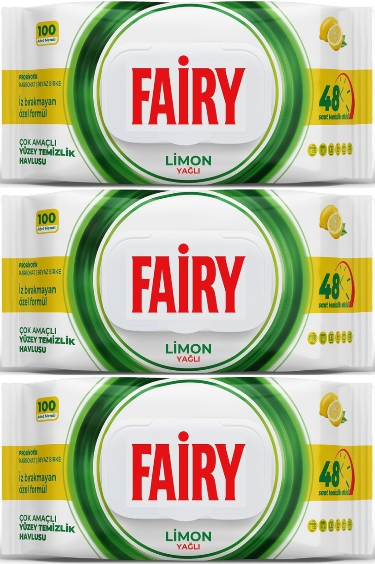 Fairy Yüzey Temizlik Havlusu 100 Yaprak Limon Yağlı - Beyaz Sirke - Karbonat (3 Lü Set) 300 Yaprak Fairy Yüzey Temizlik Havlusu 100 Yaprak Limon Yağlı - Beyaz Sirke - Karbonat (3 Lü Set) 300 Yaprak
